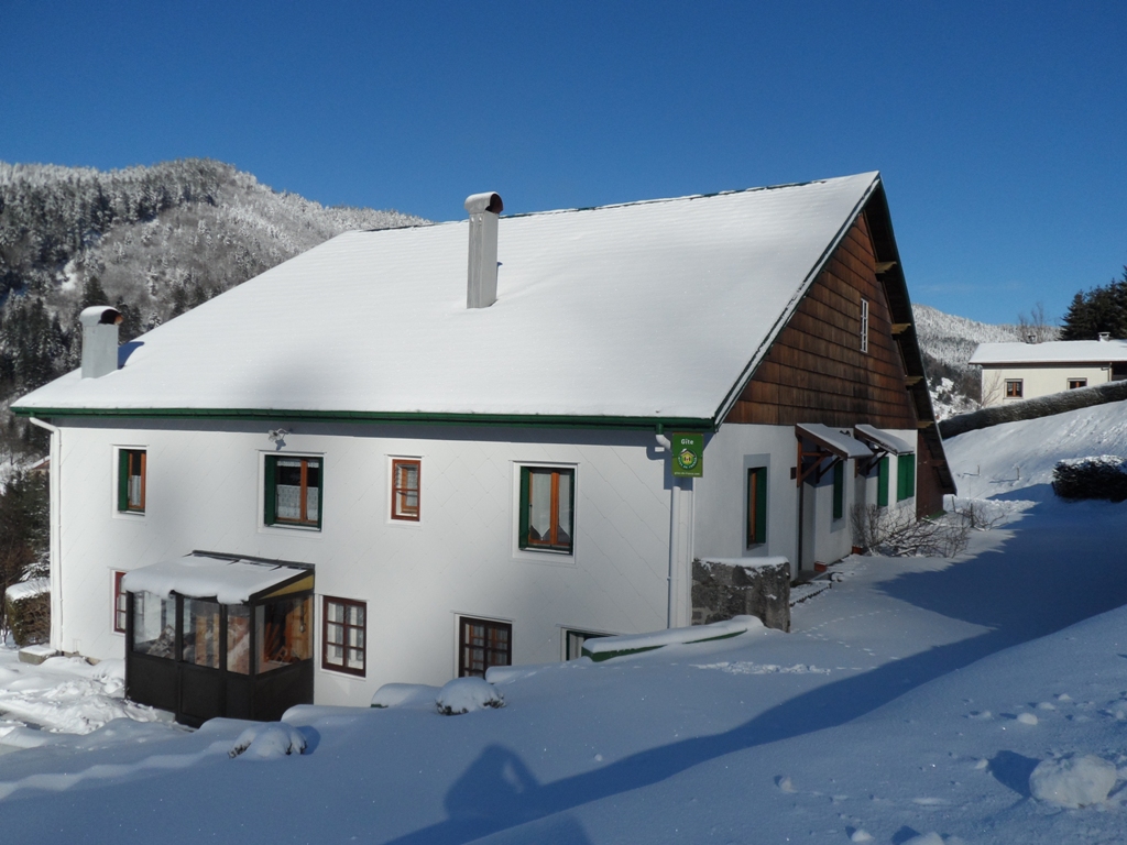 Façade gîtes le lynx et le chamois en hiver